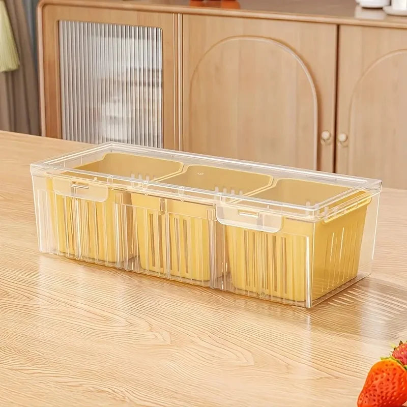 Square Transparent Compartments for Refrigerator