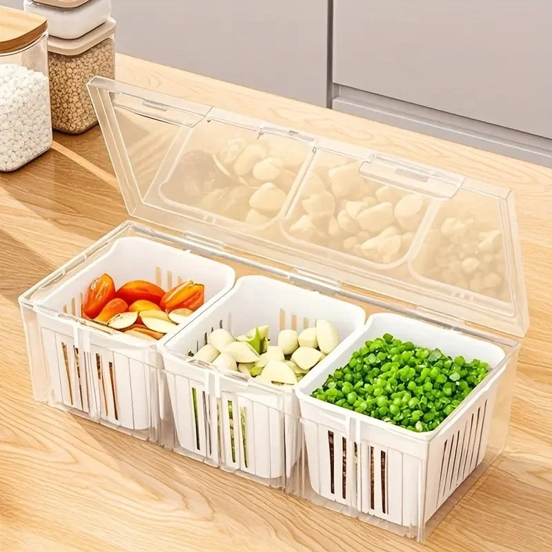 Square Transparent Compartments for Refrigerator
