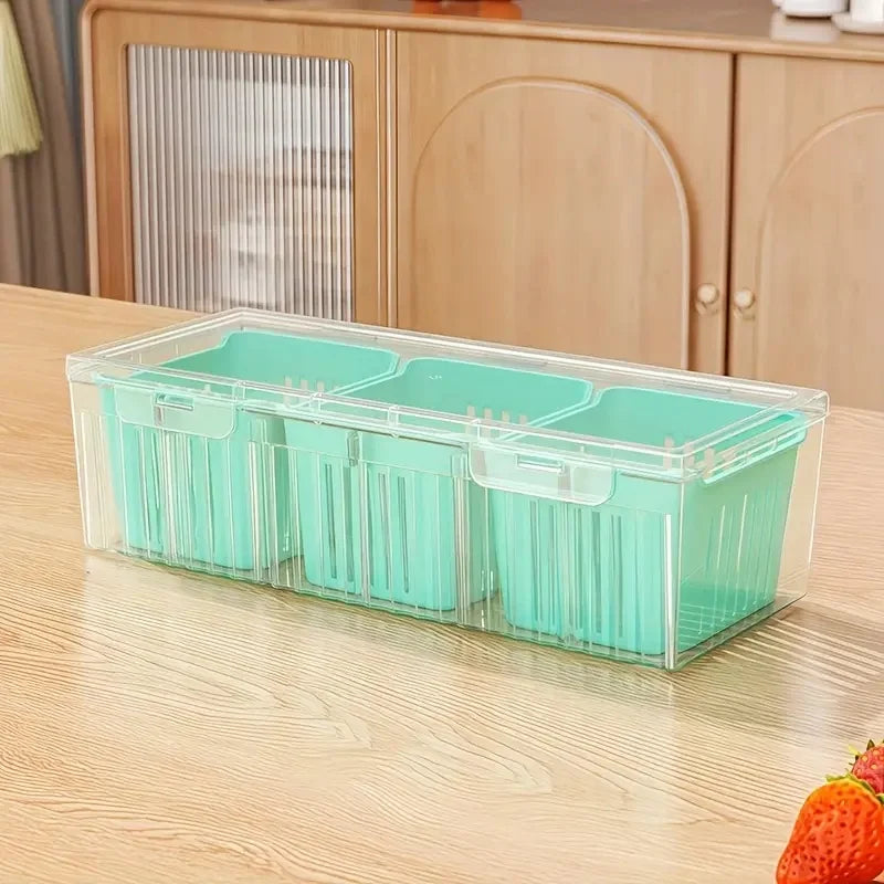 Square Transparent Compartments for Refrigerator