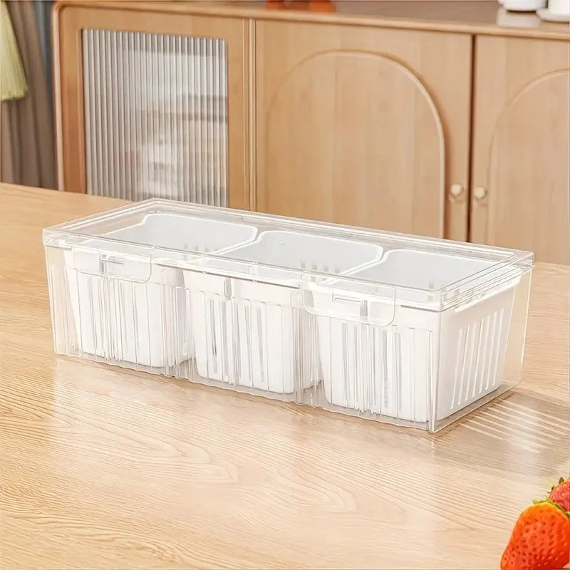 Square Transparent Compartments for Refrigerator