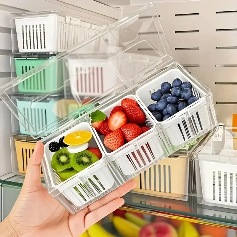 Square Transparent Compartments for Refrigerator