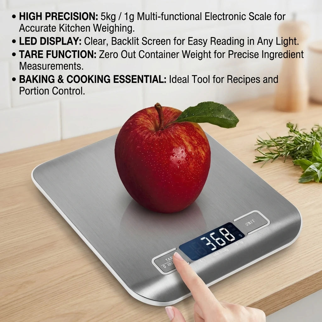 Digital Kitchen Scale with LED Display
