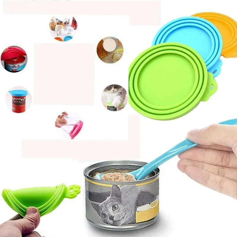 Pet silicone canned lid /long handle canned spoon