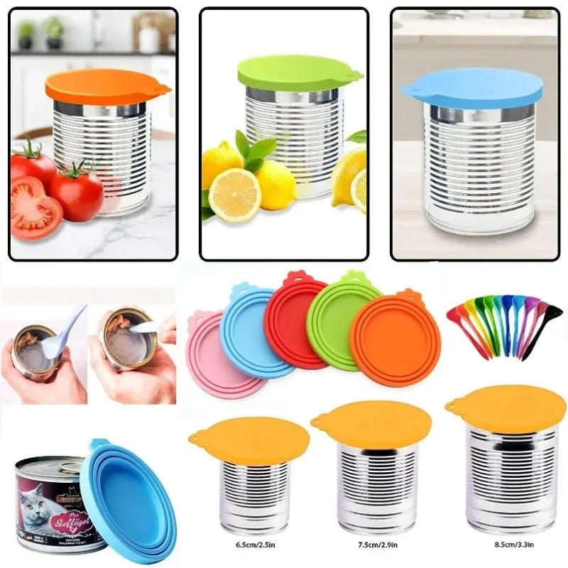 Pet silicone canned lid /long handle canned spoon