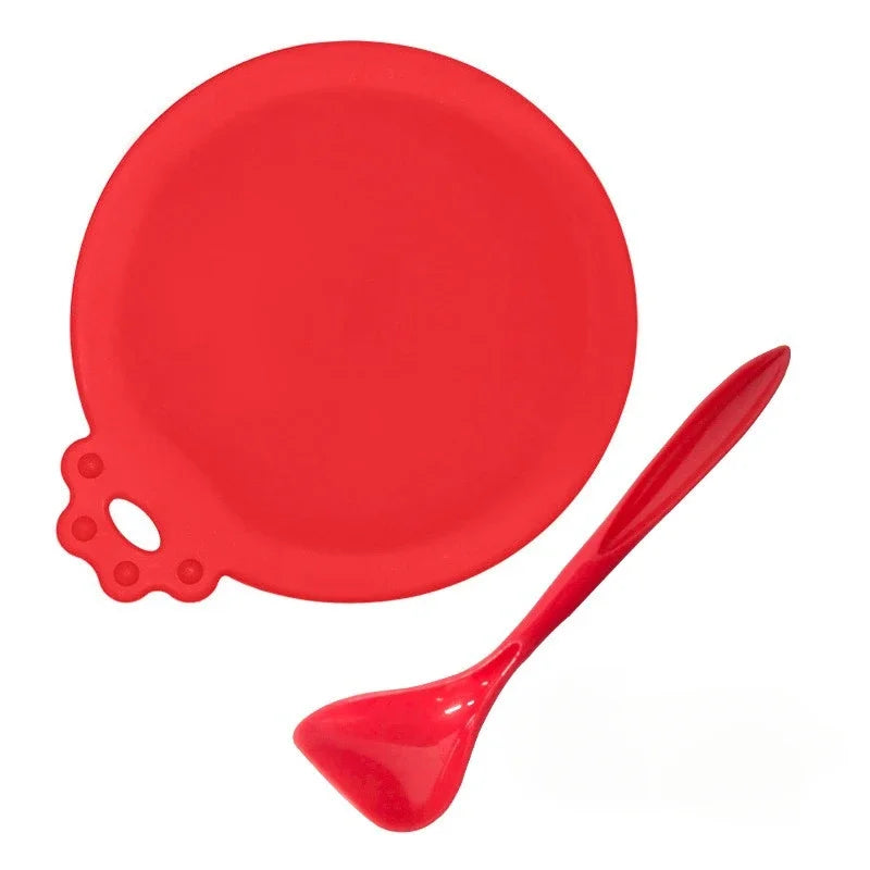 Pet silicone canned lid /long handle canned spoon