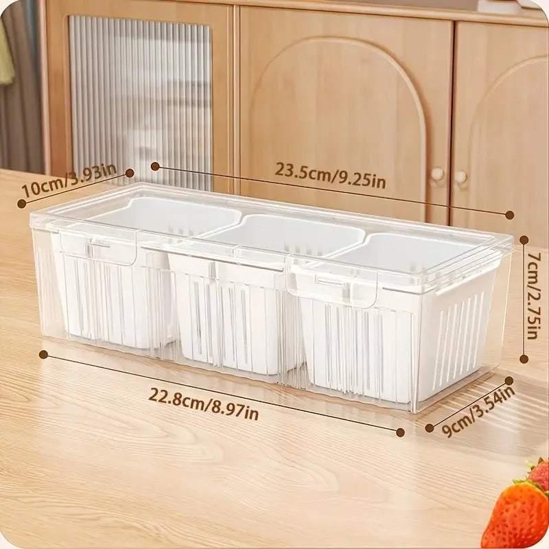 Square Transparent Compartments for Refrigerator
