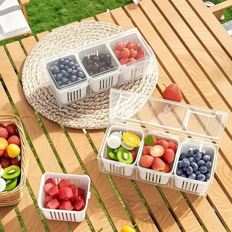 Square Transparent Compartments for Refrigerator