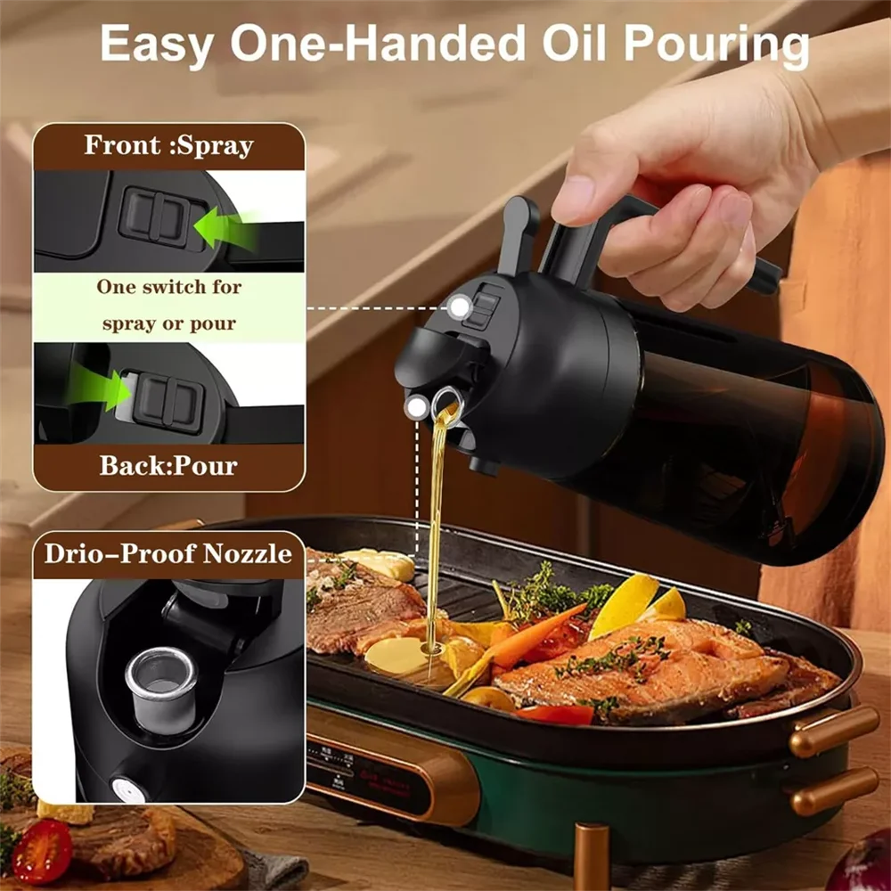 2-in-1 Glass Oil Dispenser & Sprayer