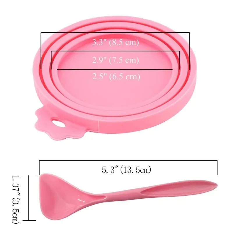 Pet silicone canned lid /long handle canned spoon