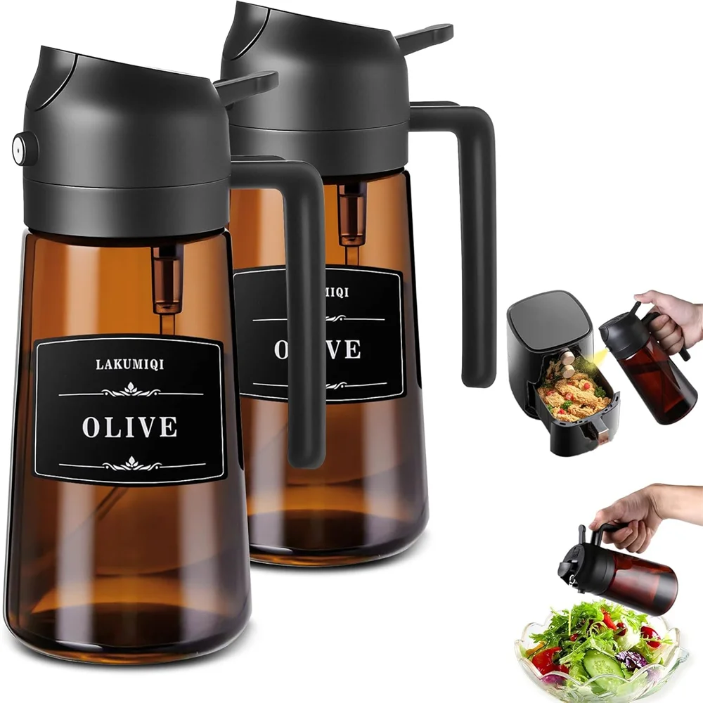 2-in-1 Glass Oil Dispenser & Sprayer