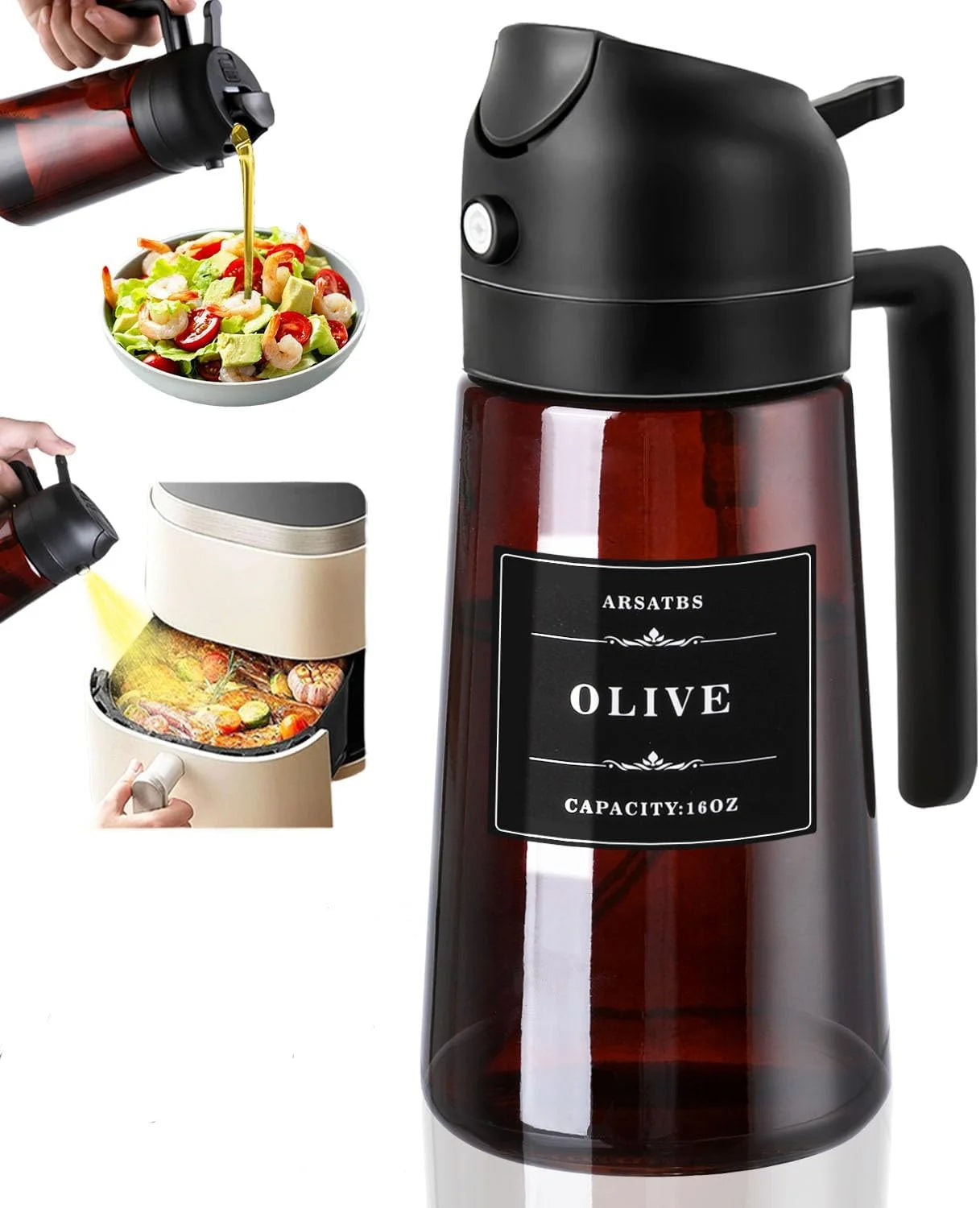 2-in-1 Glass Oil Dispenser & Sprayer